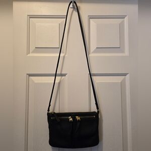 Fossil Elise Black Pebble Leather Crossbody Purse